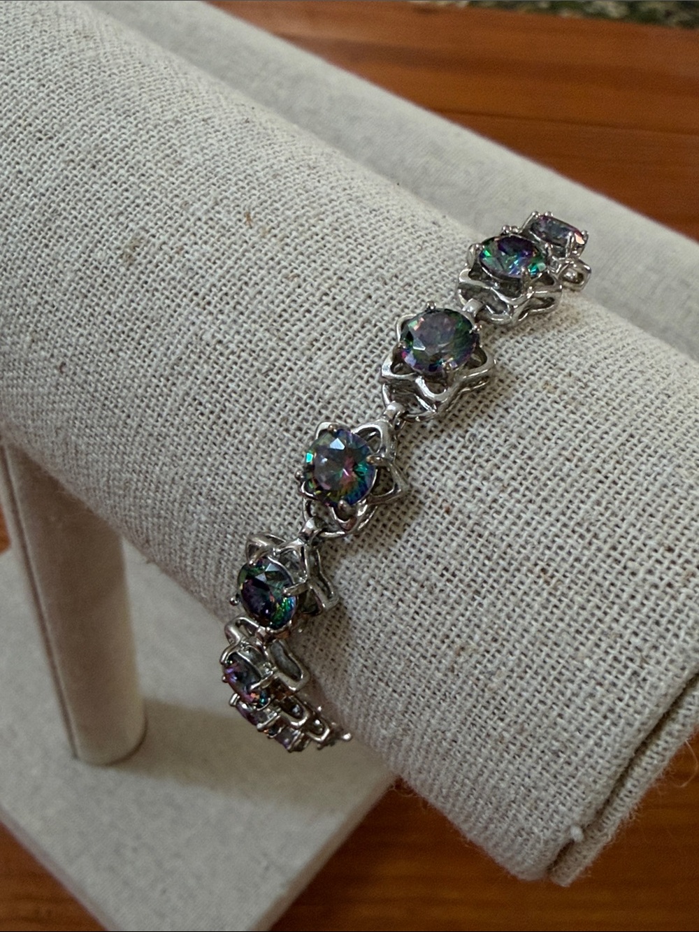 Mystic Topaz (faux) Star Silver-Tone Bracelet